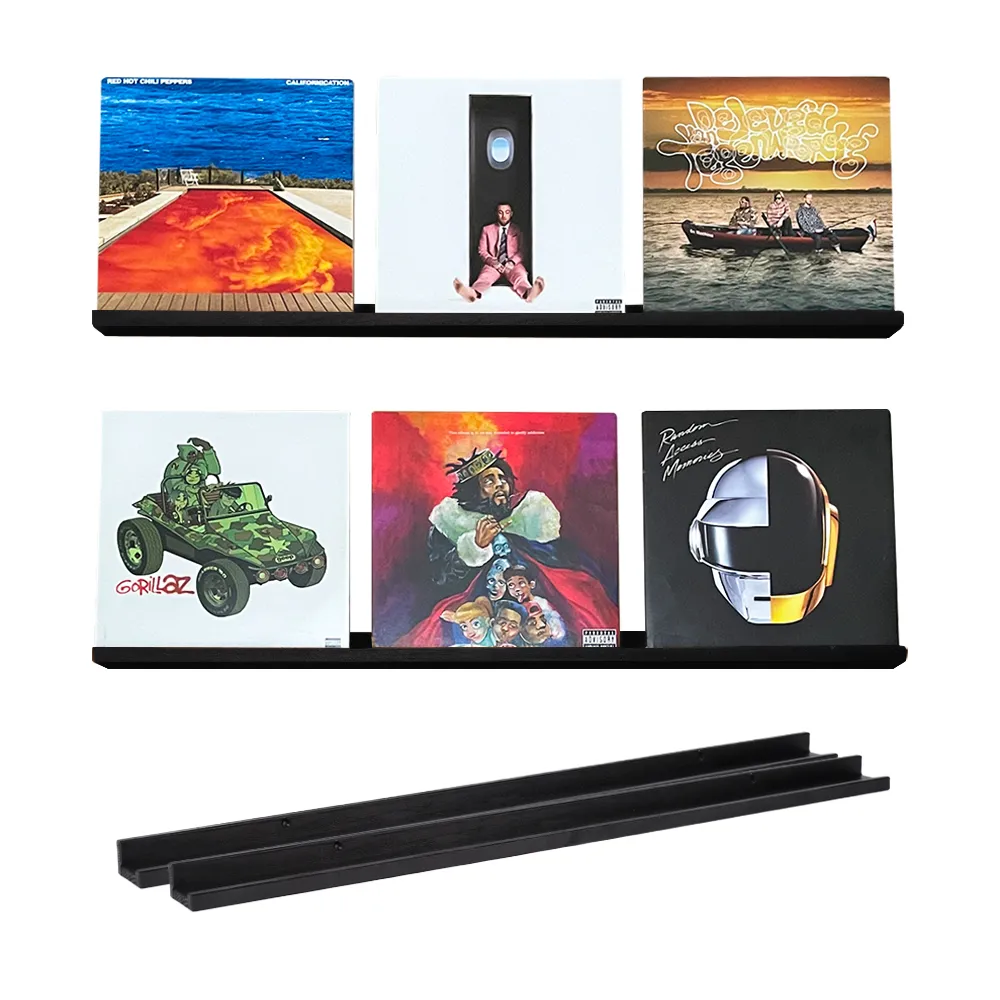 Vinyl album shelf - Black - 100cm: Store & display